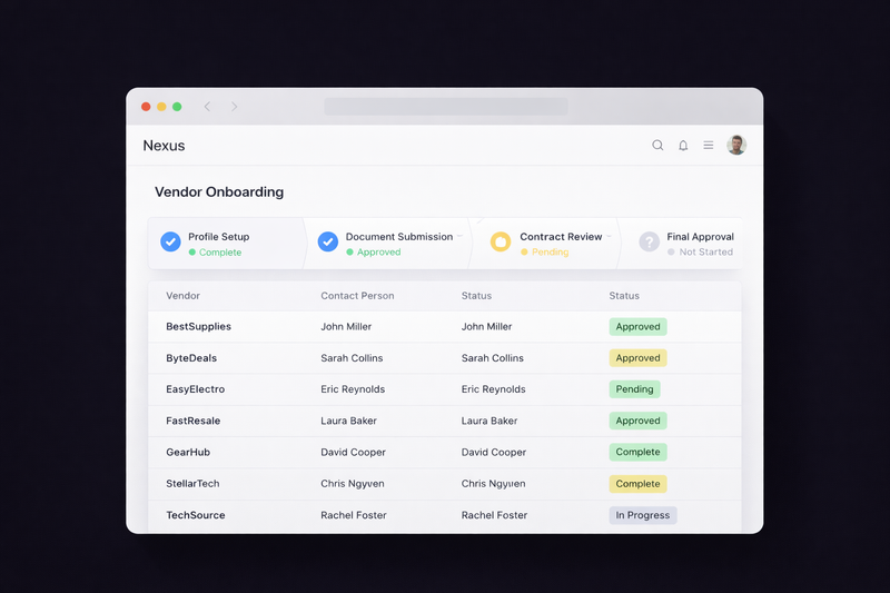 Feature illustration for Streamlined Vendor Onboarding & Management